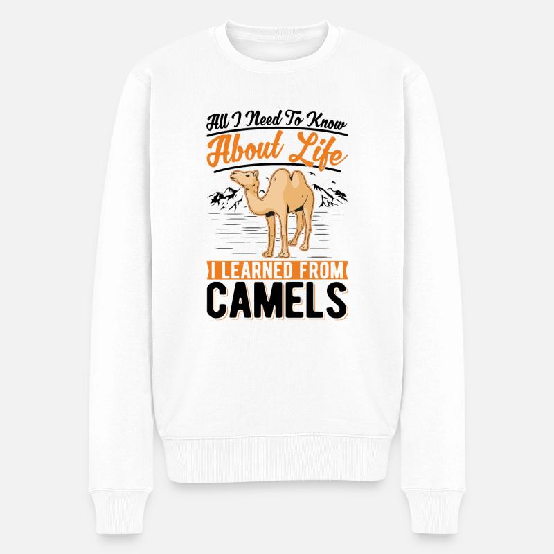 Kamel Liebhaber Ägypten - Männer Premium Bio Pullover - Weiß