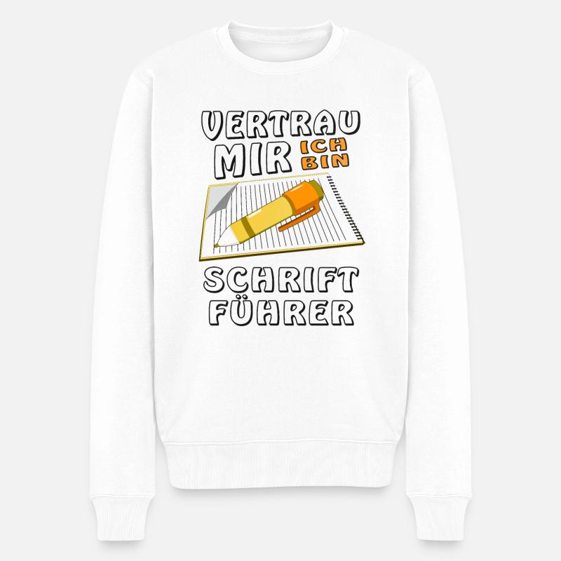 SCHRIFTFÜHRER - Männer Premium Bio Pullover - Weiß