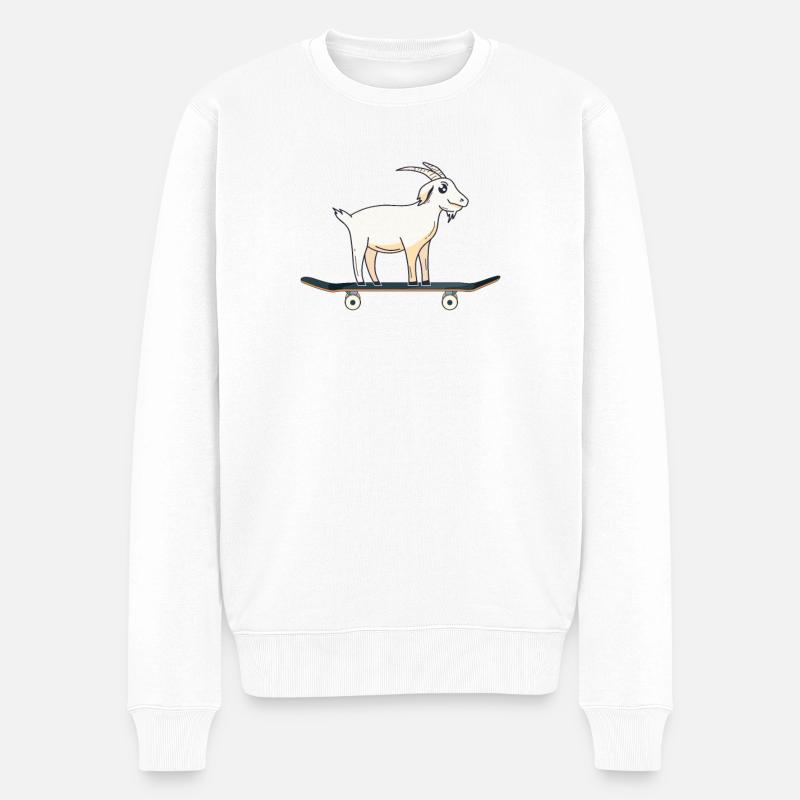 PASSIONNÉ DE SKATEBOARD - Pull Premium bio Homme - blanc