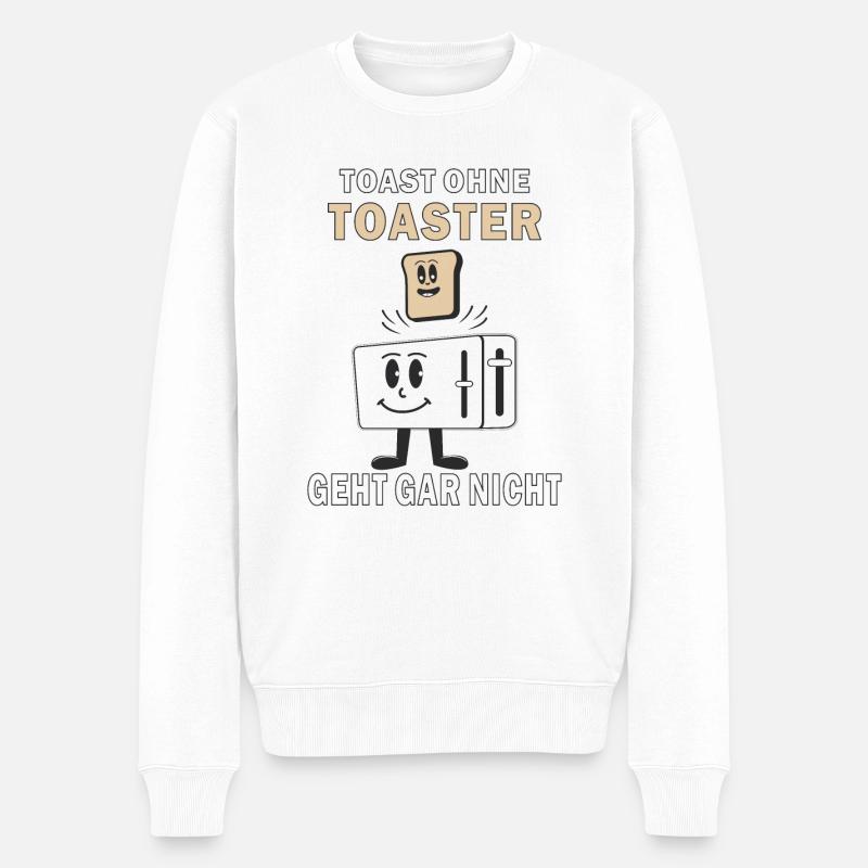 TOAST OHNE TOASTER - Männer Premium Bio Pullover - Weiß