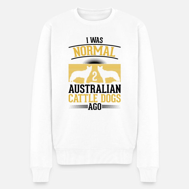 Australian Cattle Dog Geschenk - Männer Premium Bio Pullover - Weiß
