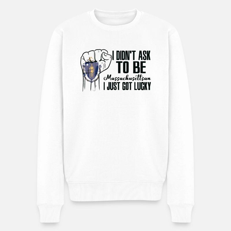 Massachusettsan Américain U.S. Patriot U.S. - Pull Premium bio Homme - blanc