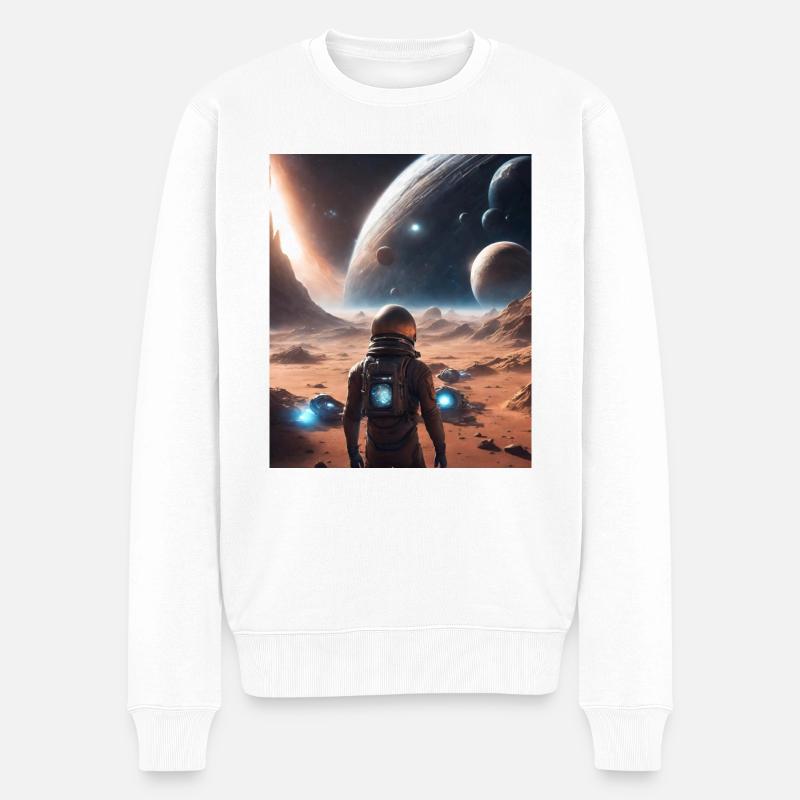 Planeten Weltall - Männer Premium Bio Pullover - Weiß