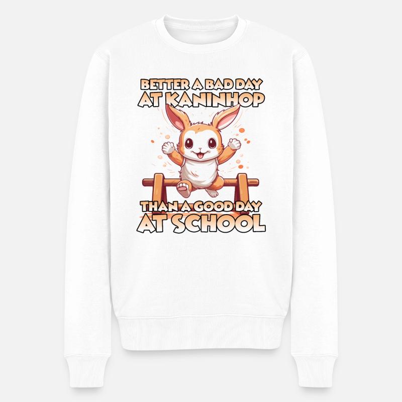 Häschen Spaß & Training vereint Kaninhop Geschenk - Männer Premium Bio Pullover - Weiß