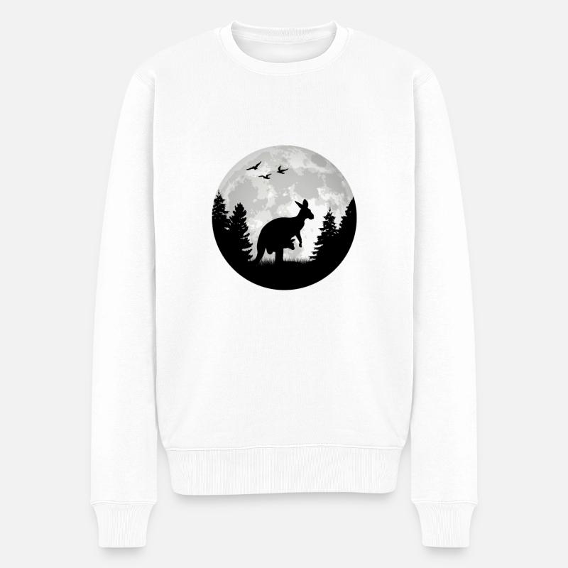 Kangourou, Lune, Australie, Kangourou - Pull Premium bio Homme - blanc