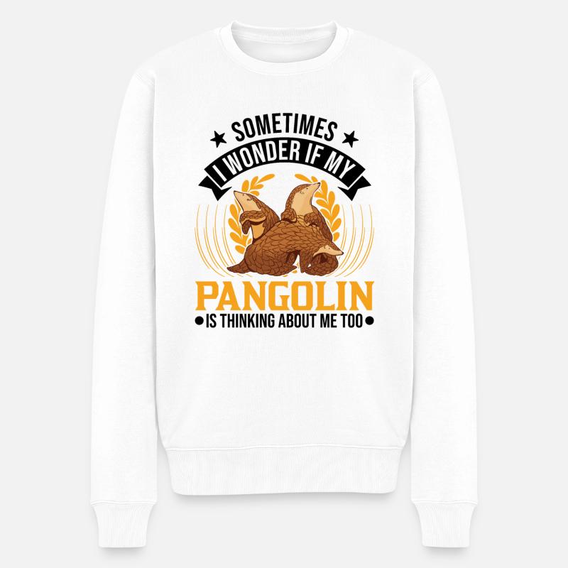 Pangolin Geschenk Schuppentier - Männer Premium Bio Pullover - Weiß