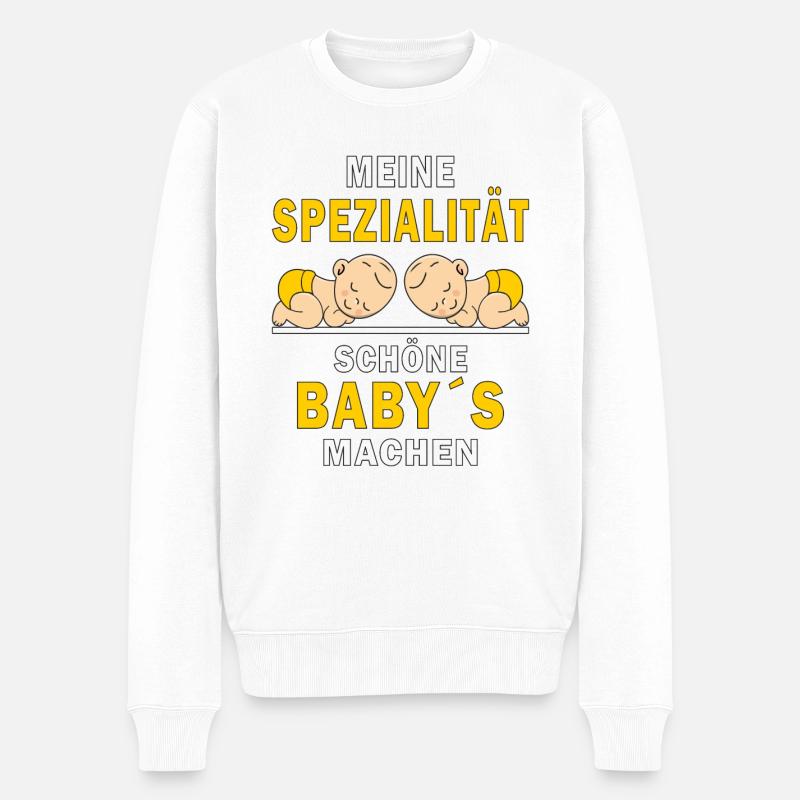SCHÖNE BABY´S MACHEN - Männer Premium Bio Pullover - Weiß