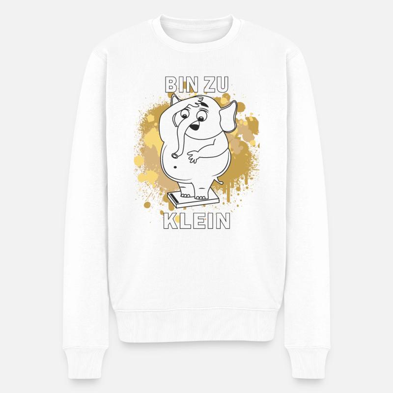 ABNEHMEN BIN ZU KLEIN - Männer Premium Bio Pullover - Weiß