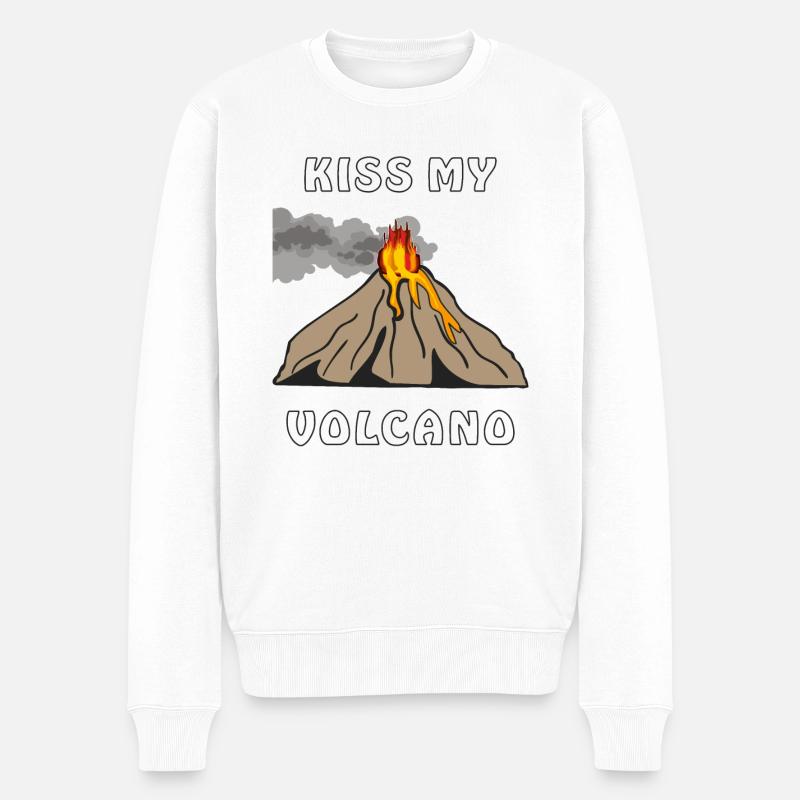 EMBRASSE MON VOLCAN - Pull Premium bio Homme - blanc