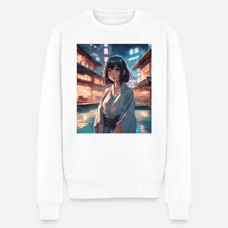 Japan - Männer Premium Bio Pullover - Weiß