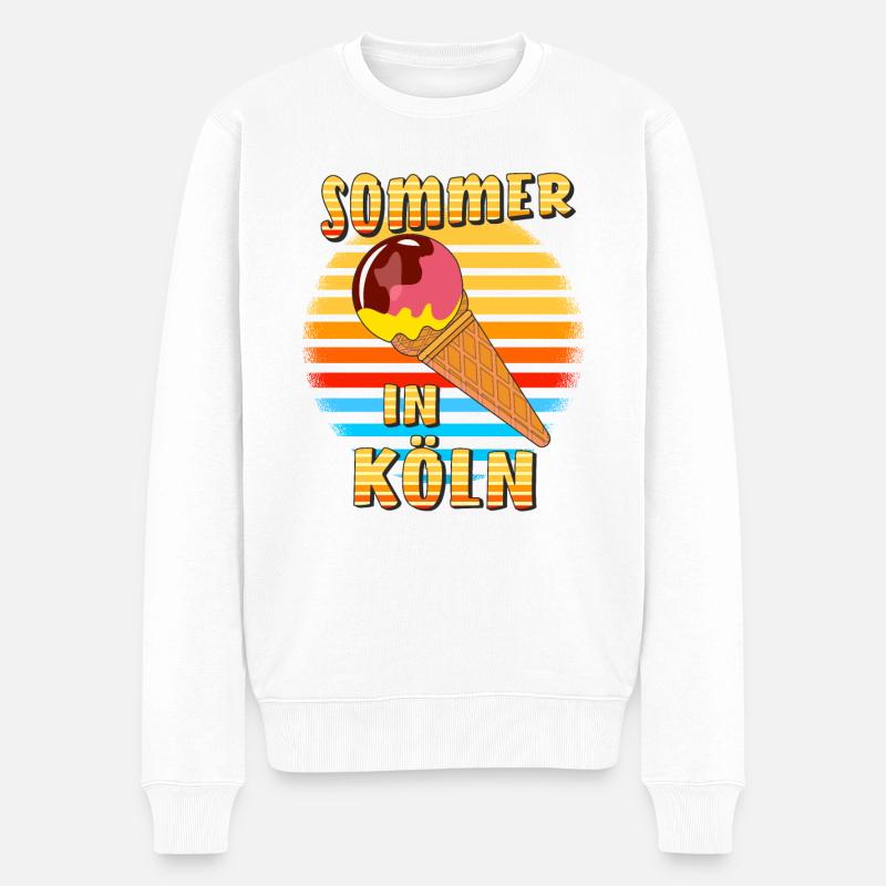 SOMMER IN KÖLN - Männer Premium Bio Pullover - Weiß