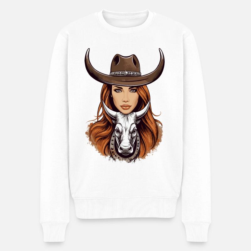 Fille du Texas - Pull Premium bio Homme - blanc