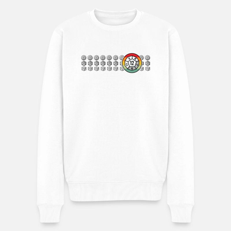 RPG Cube Rollenspiel Side Quest - Männer Premium Bio Pullover - Weiß