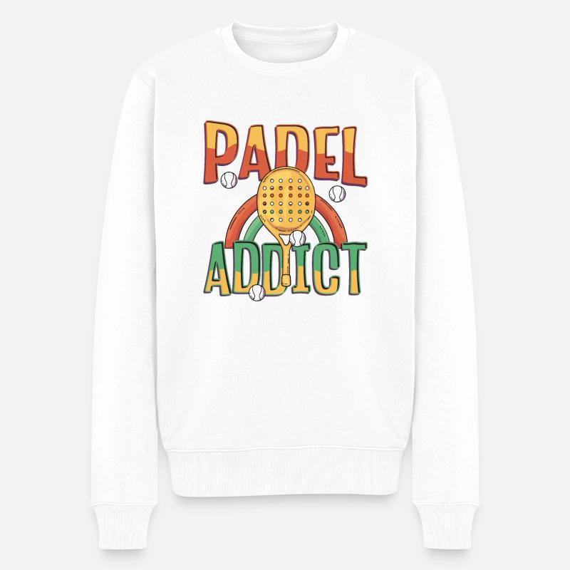 Padel-süchtiger, Padel-tennis - Männer Premium Bio Pullover - Weiß