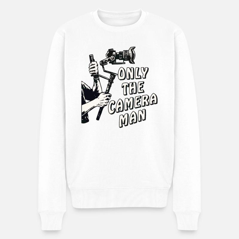 ONLY THE CAMERAMAN - Männer Premium Bio Pullover - Weiß