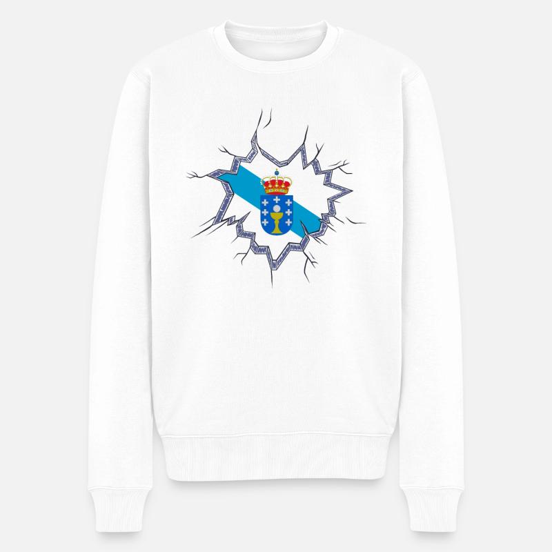 Galice, Drapeau galicien - Pull Premium bio Homme - blanc