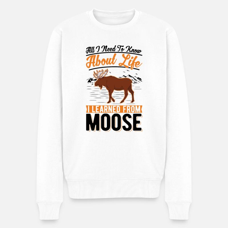 Elch Geschenk Elchgeweih Skandinavien - Männer Premium Bio Pullover - Weiß