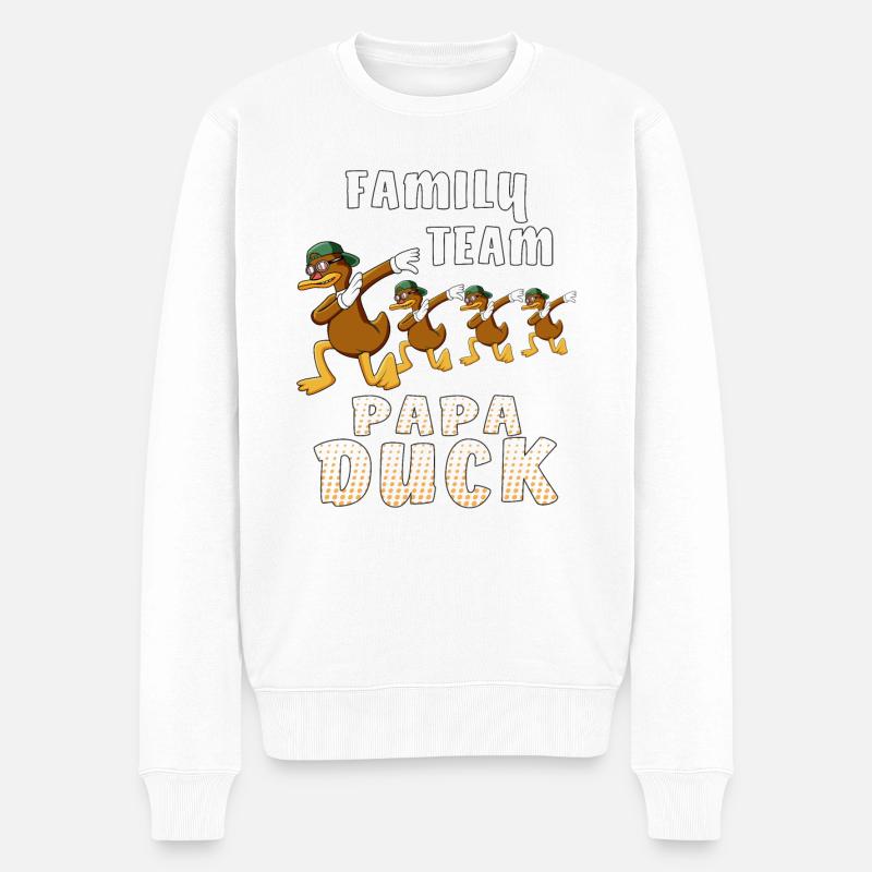 ÉQUIPE FAMILIALE PAPA DUCK - Pull Premium bio Homme - blanc