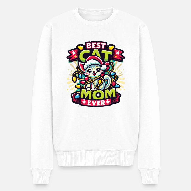 Meilleure Maman De Chat Katze Katzenmama Beste Katzenmama - Pull Premium bio Homme - blanc