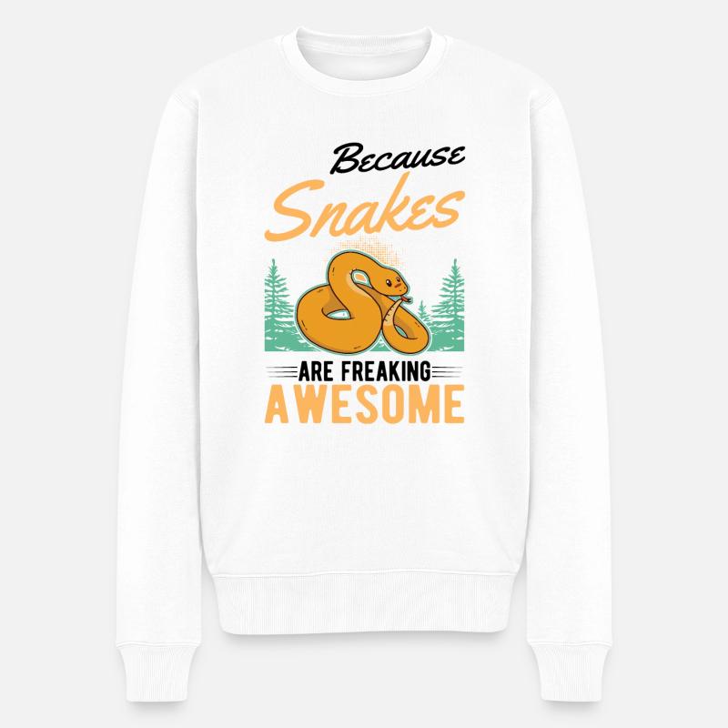 Schlangen Besitzer Schlangenliebhaber - Männer Premium Bio Pullover - Weiß