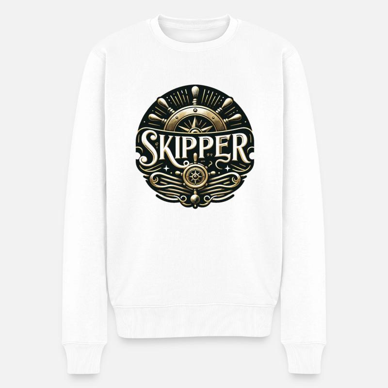 Skipper - Männer Premium Bio Pullover - Weiß