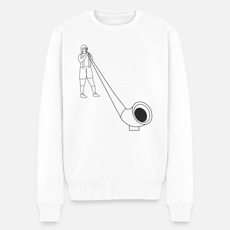 ALPHORN - Männer Premium Bio Pullover - Weiß