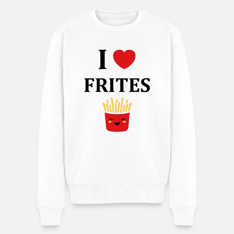 frites - Pull Premium bio Homme - blanc