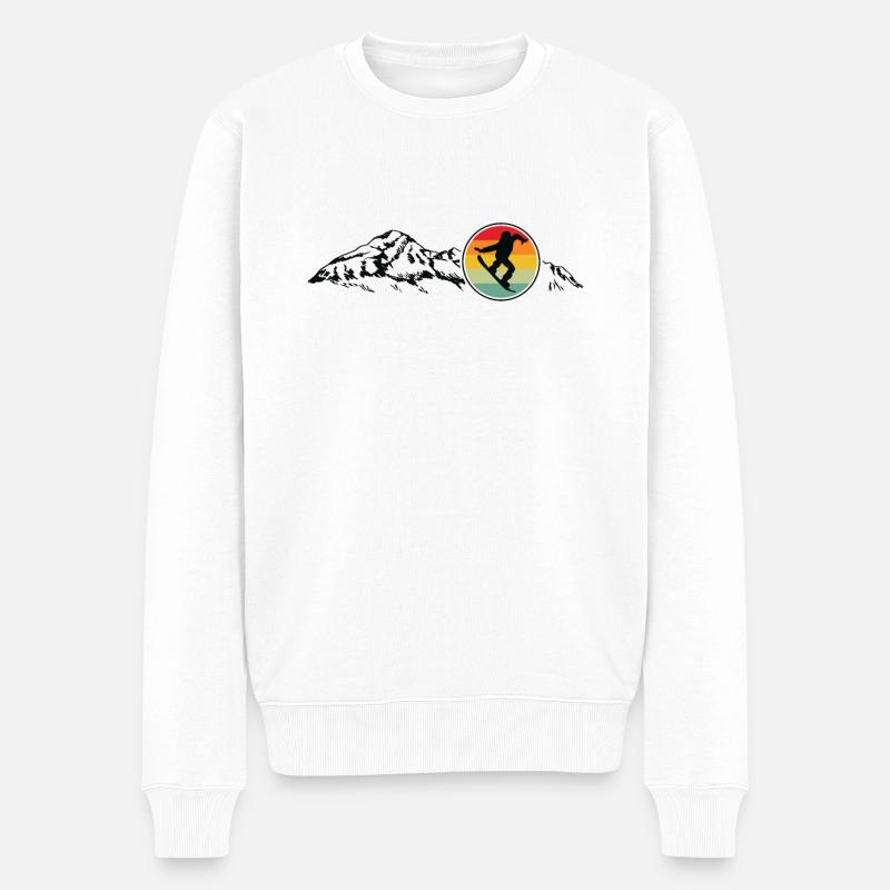 Snowboarding Snowboarder Snowboard-Enthusiast - Männer Premium Bio Pullover - Weiß