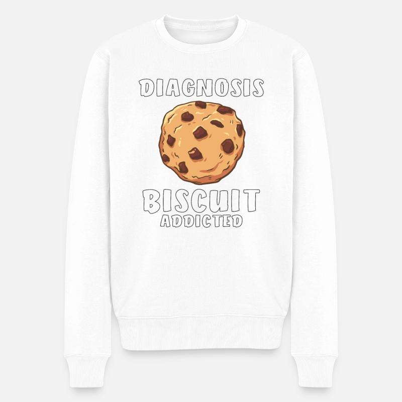 DIAGNOSTIC BISCUIT ADDICTED - Pull Premium bio Homme - blanc