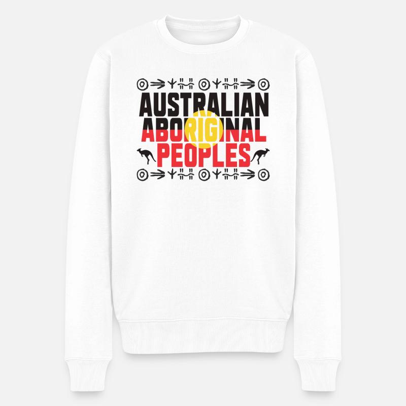 Aborigène d’Australie - Pull Premium bio Homme - blanc