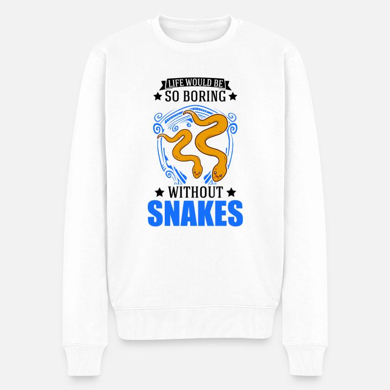 Schlangen Besitzer Schlangenliebhaber - Männer Premium Bio Pullover - Weiß