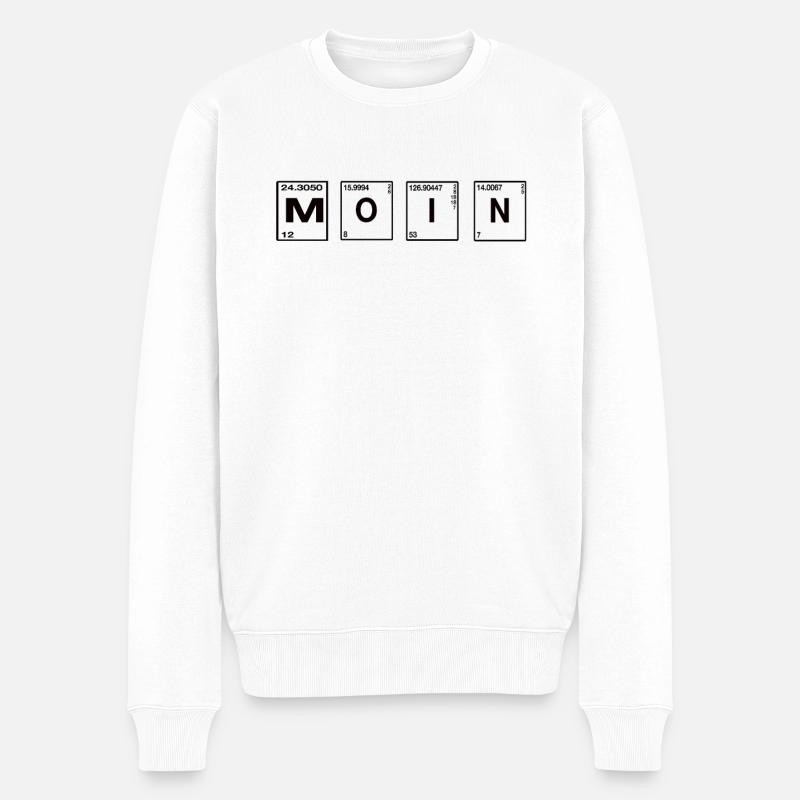 Moin - Männer Premium Bio Pullover - Weiß