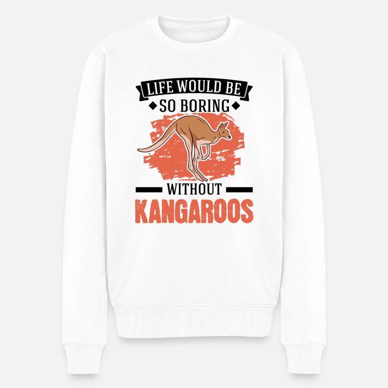 Australisches Känguru Australien Kangaroo - Männer Premium Bio Pullover - Weiß