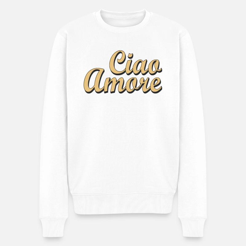 Ciao Amore - Männer Premium Bio Pullover - Weiß