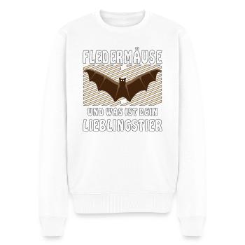 FLEDERMÄUSE WAS IST DEIN LIEBLINGSTIER - Männer Premium Bio Pullover - Weiß - Vorne - Thijin (182cm)