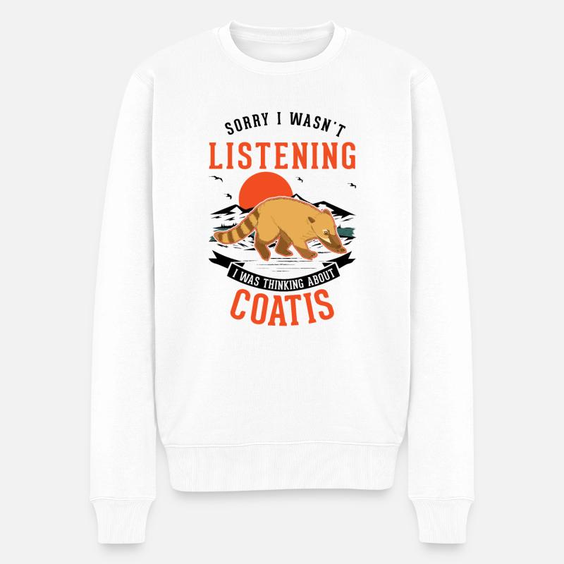 Coati Gift Proboscis Bear Coati - Men's Premium Organic Jumper - white
