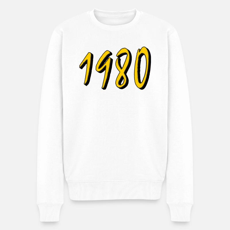 ANNÉE D’ANNIVERSAIRE 1980 - Pull Premium bio Homme - blanc