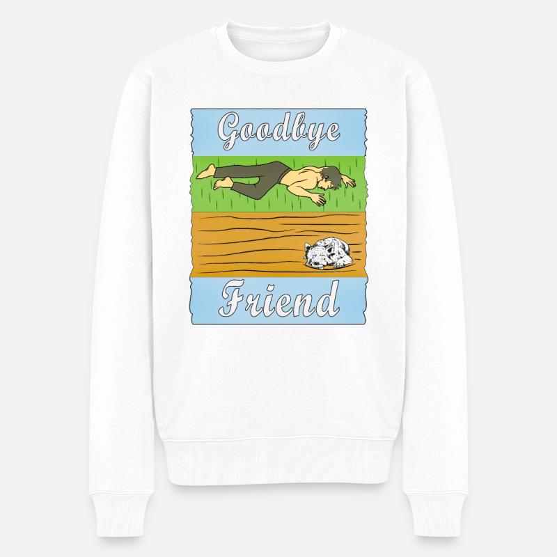 MENSCH TRAURIG HUND - Männer Premium Bio Pullover - Weiß