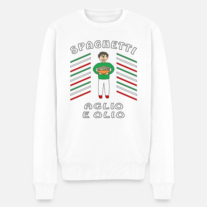 SPAGHETTI AGLIO E OLIO - Pull Premium bio Homme - blanc