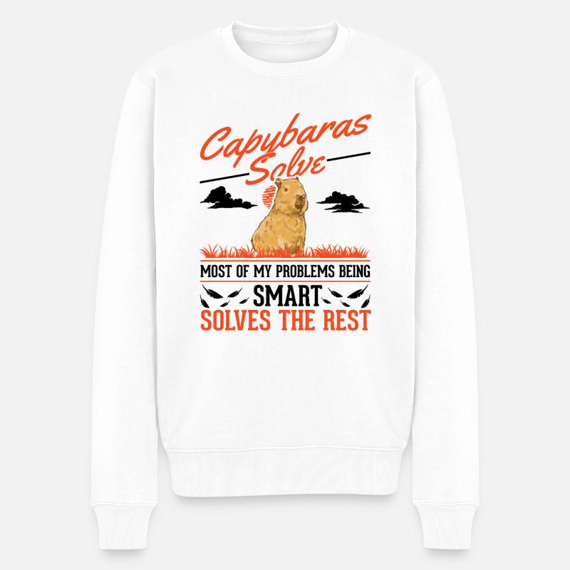 Capybara Wasserschwein Capibara - Männer Premium Bio Pullover - Weiß