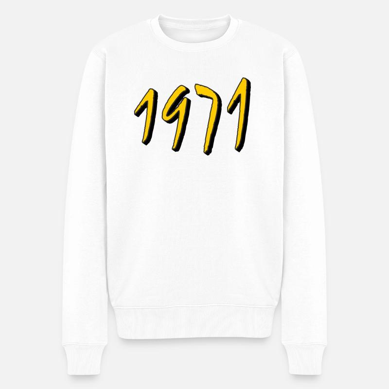 DATE DE NAISSANCE ANNÉE 1971 - Pull Premium bio Homme - blanc
