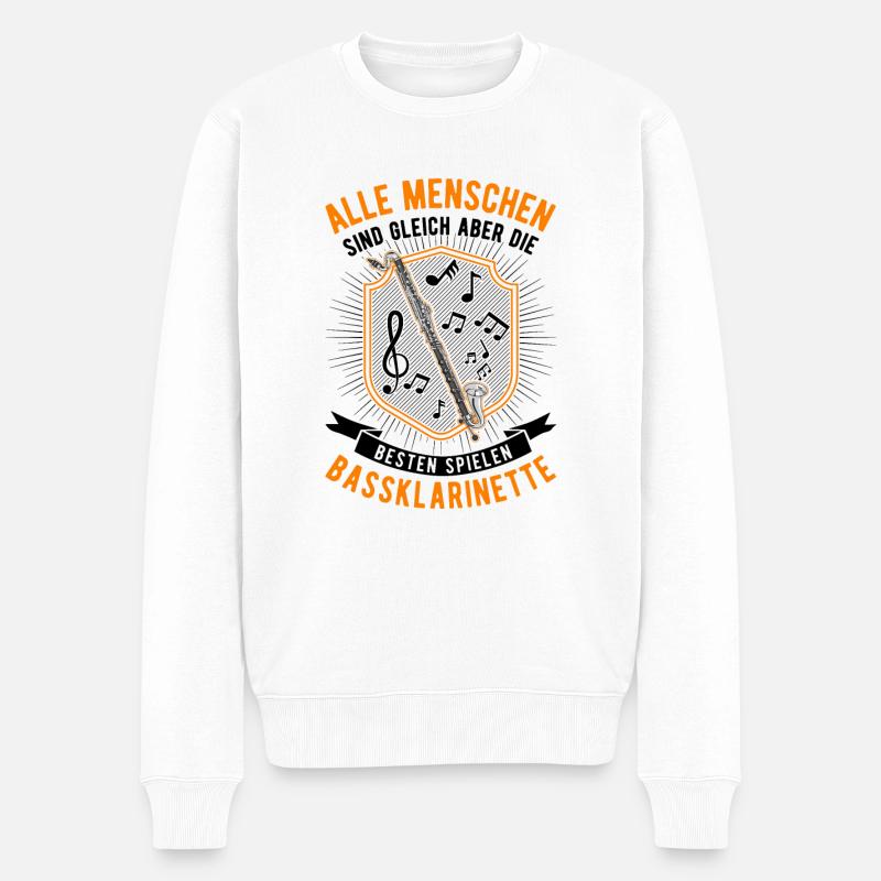 Clarinette basse Cadeau Clarinettiste basse - Pull Premium bio Homme - blanc