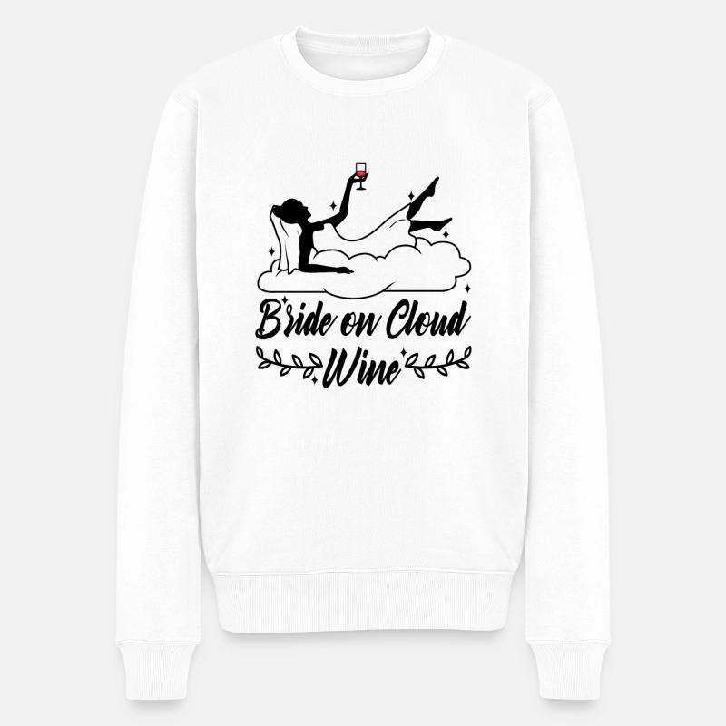Bride on cloud wine - Männer Premium Bio Pullover - Weiß