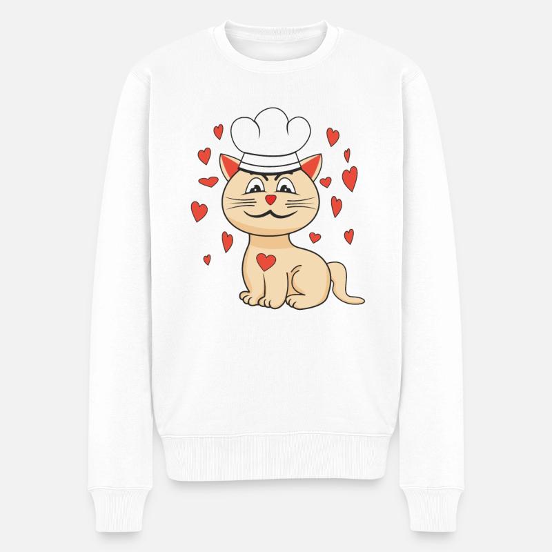 CUISINIER DE CHAT - Pull Premium bio Homme - blanc