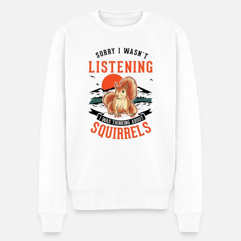 Écureuil cadeau écureuil gris - Pull Premium bio Homme - blanc