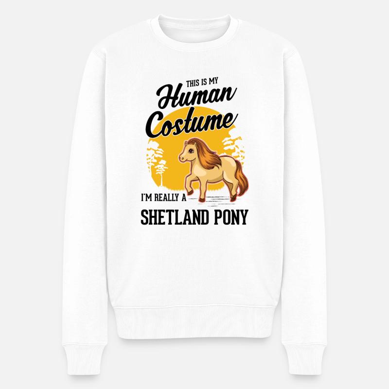 Shetland Pony Kostüm Geschenk Shetty - Männer Premium Bio Pullover - Weiß