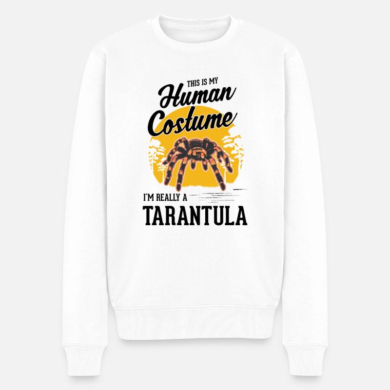 Tarantel Halloween Spinne Tarantula - Männer Premium Bio Pullover - Weiß