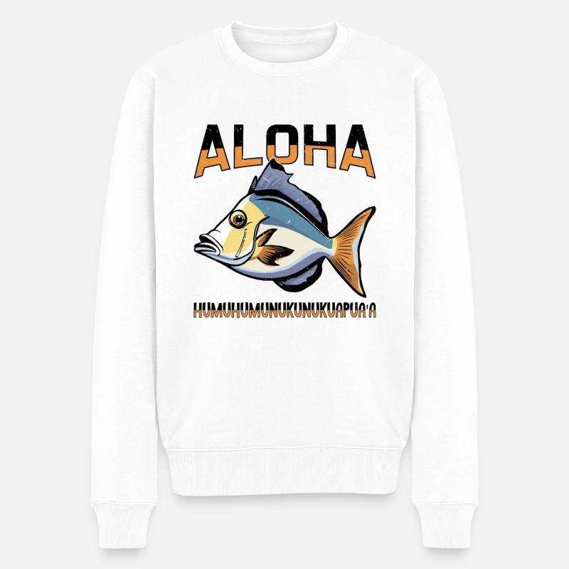 Humuhumunukunukuapua'a Riff-drückerfisch - Männer Premium Bio Pullover - Weiß