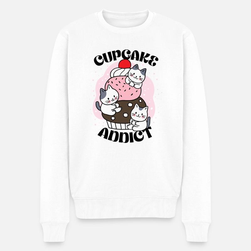 Accro aux cupcakes - Pull Premium bio Homme - blanc