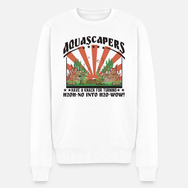 Aquascapers wow ! - Pull Premium bio Homme - blanc